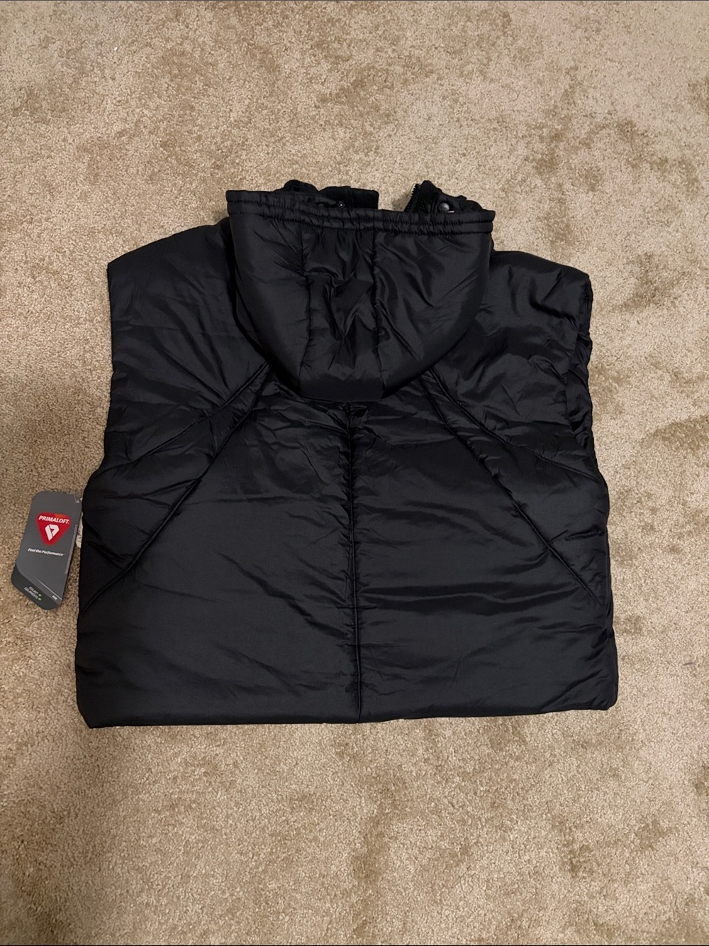 Oversized Free People Parker Poncho Black Hooded Puffer Vest NWT - Picture 4 of 10